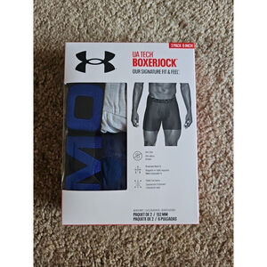 Under Armour Tech Boxerjock 6" Briefs 2 Pack 5XL Navy Grey